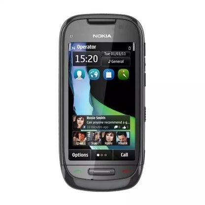 (Pre-Owned, Very Good) Nokia C7 Symbian Smartphone With 8MP Carl Zeiss Camera (Silver and Black) (60 Days Warranty)