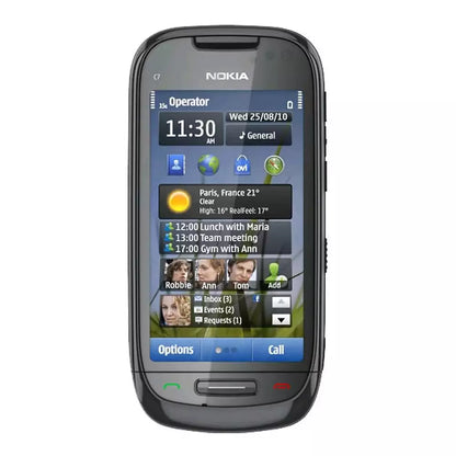 (Pre-Owned, Very Good) Nokia C7 Symbian Smartphone With 8MP Carl Zeiss Camera (Silver and Black) (60 Days Warranty)