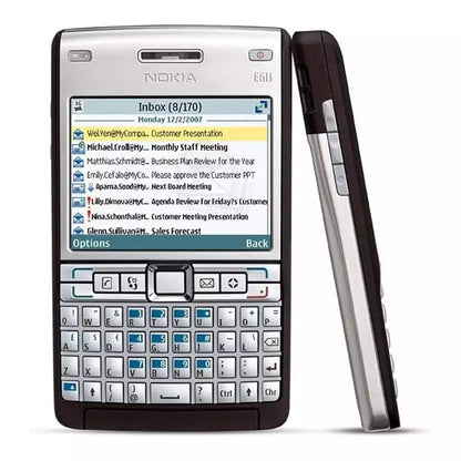 (Pre-Owned, Good) Nokia E61i Communicator With Full QWERTY Keyboard (Stainless Steel Build) (Brown and Silver) (60 Days Warranty)