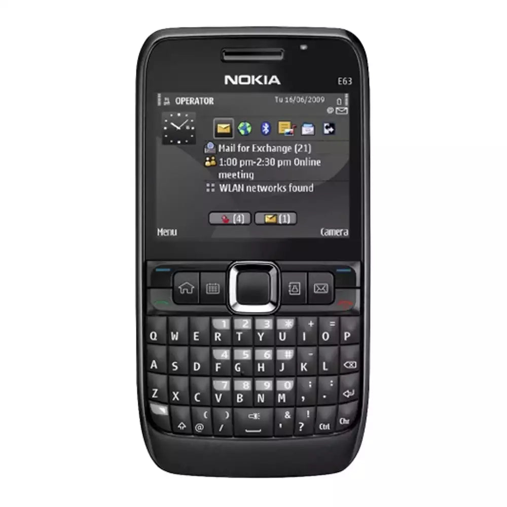 (Pre-Owned, Good) Nokia E63 Symbian Smartphone With Physical QWERTY keyboard (Black) (60 Days Warranty)