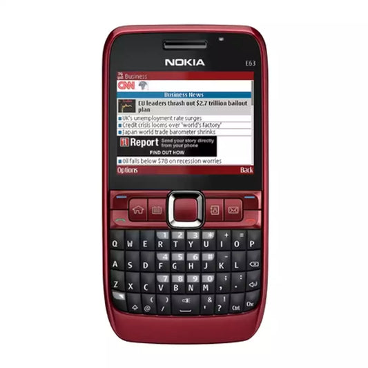 (Pre-Owned, Good) Nokia E63 Symbian Smartphone With Physical QWERTY keyboard (Black) (60 Days Warranty)