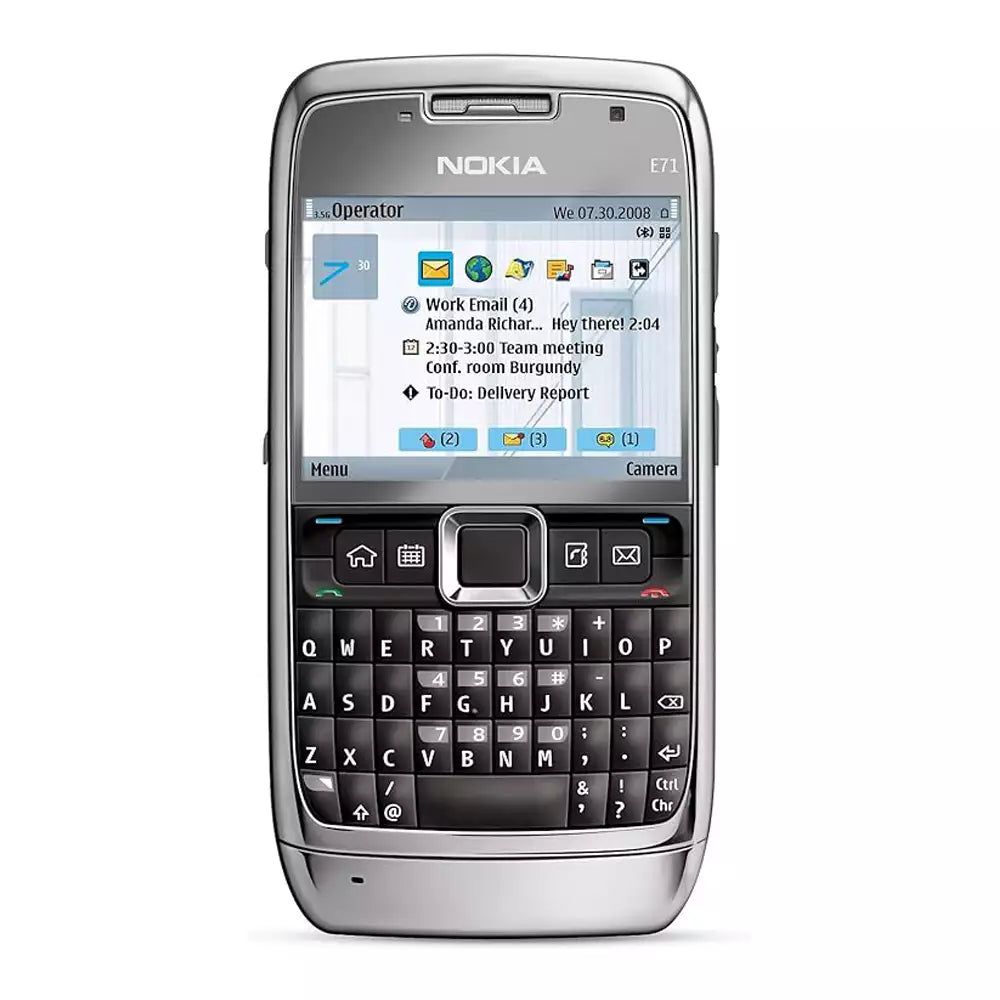 (Pre-Owned, Very Good) Nokia E71, 3.2MP Camera, QWERTY Keyboard (Black) (FM Radio) (60 Days Warranty)
