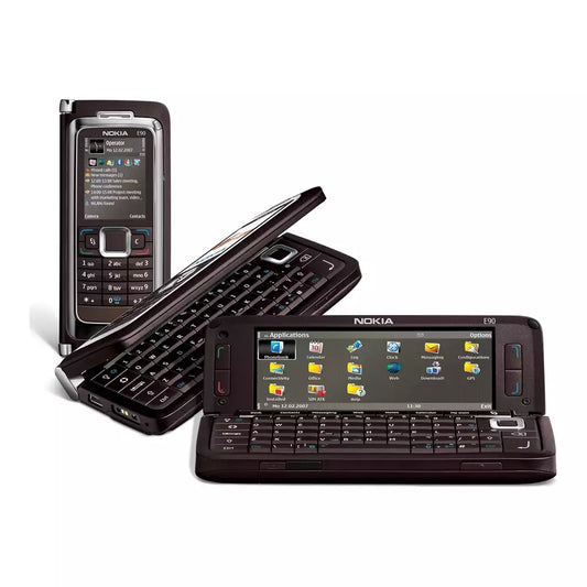 (Open Box Condition) Nokia E90 Communicator Phone with 3.2 MP Camera, 3G, Wi-Fi, GPS, Media Player, and MicroSD Slot (Mocha) (120 Days Warranty)