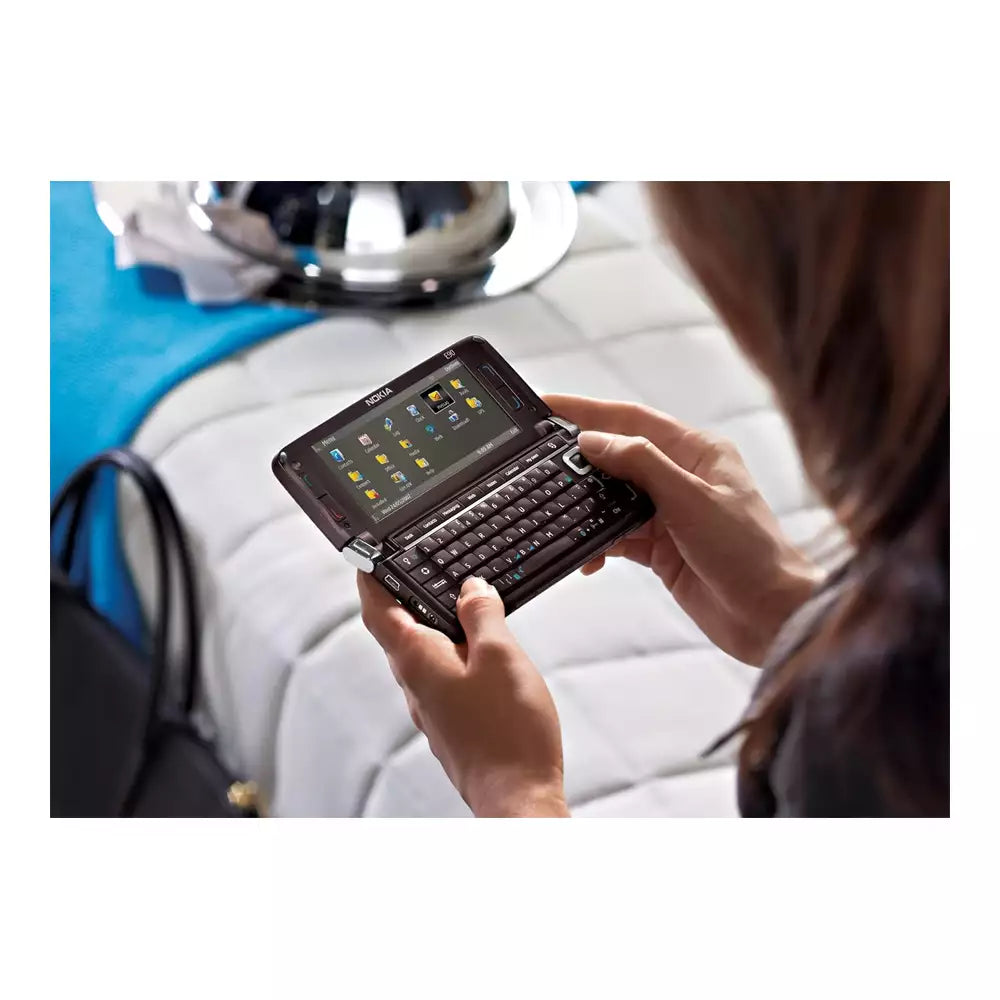 (Pre-Owned, Good) Nokia E90 Communicator Phone with 3.2 MP Camera, 3G, Wi-Fi, GPS, Media Player, and MicroSD Slot (Mocha) (60 Days Warranty)