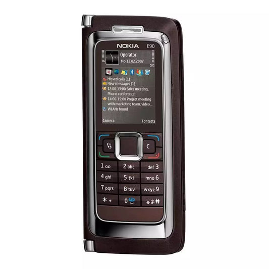 (Open Box Condition) Nokia E90 Communicator Phone with 3.2 MP Camera, 3G, Wi-Fi, GPS, Media Player, and MicroSD Slot (Mocha) (With Retail Box)