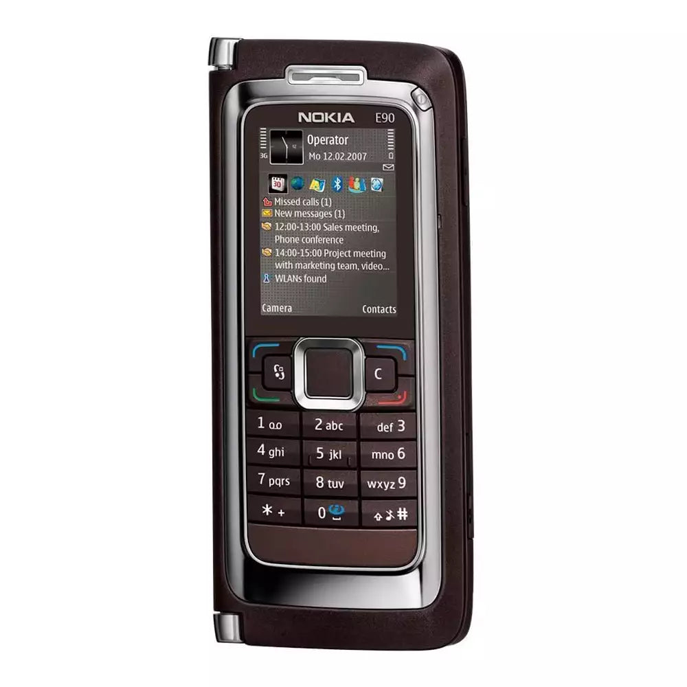 (Pre-Owned, Good) Nokia E90 Communicator Phone with 3.2 MP Camera, 3G, Wi-Fi, GPS, Media Player, and MicroSD Slot (Mocha) (60 Days Warranty)