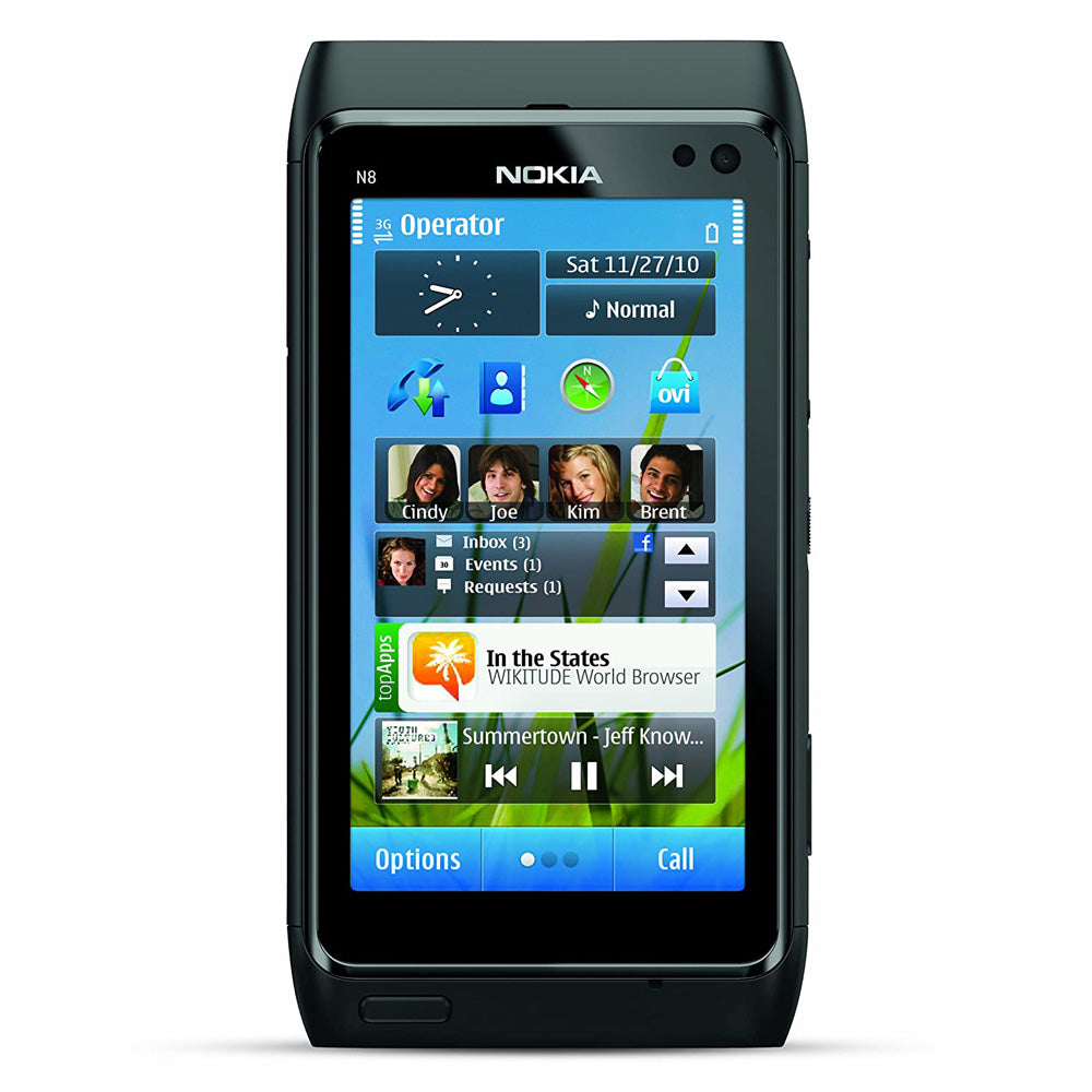 (Pre-Owned, Excellent) Nokia N8 Symbian Smartphone (16GB) 12MP Camera with Xenon Flash (FM Radio) (Dark Grey) (90 Days Warranty)