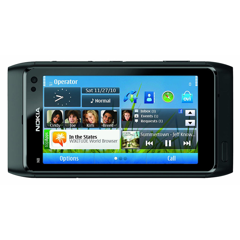 (Pre-Owned, Excellent) Nokia N8 Symbian Smartphone (16GB) 12MP Camera with Xenon Flash (FM Radio) (Dark Grey) (90 Days Warranty)