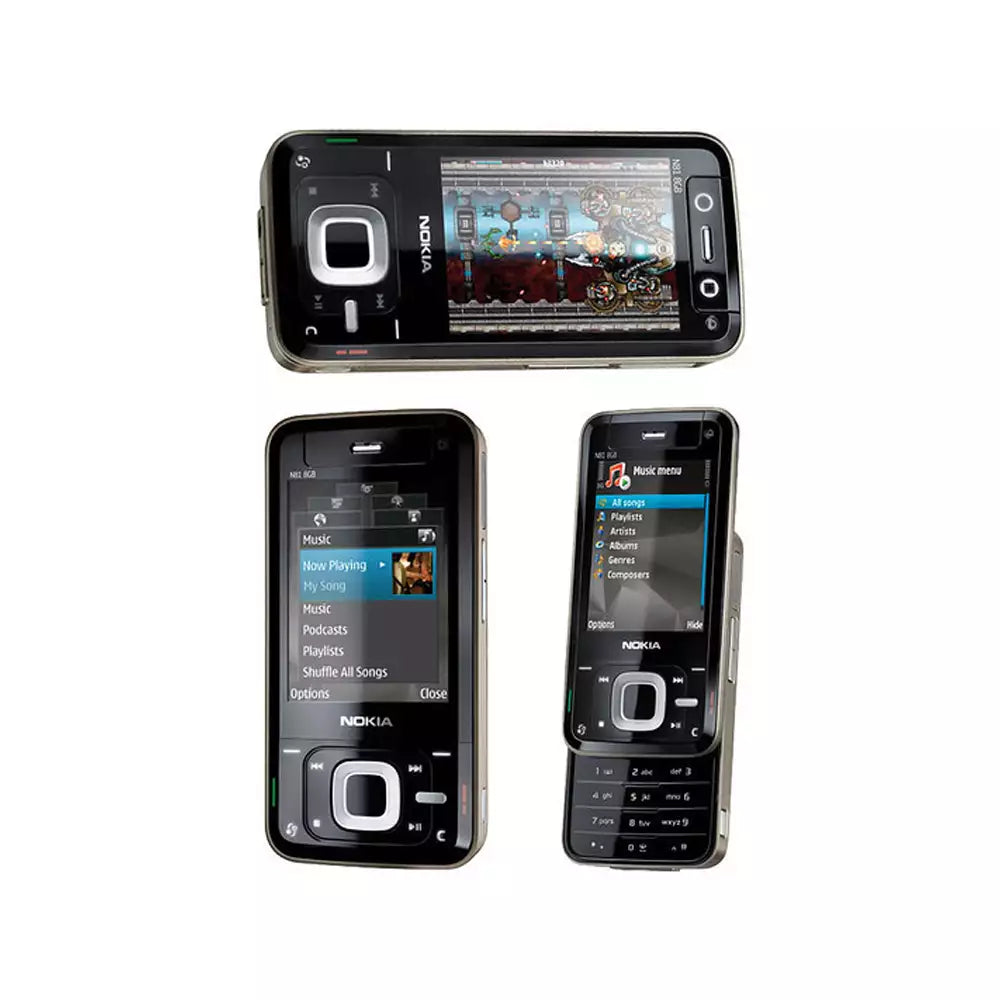 (Pre-Owned, Good) Nokia N81 8GB Slider Phone 2MP Camera With Flash (Black and Blue) (90 Days Warranty) (No Front Camera)