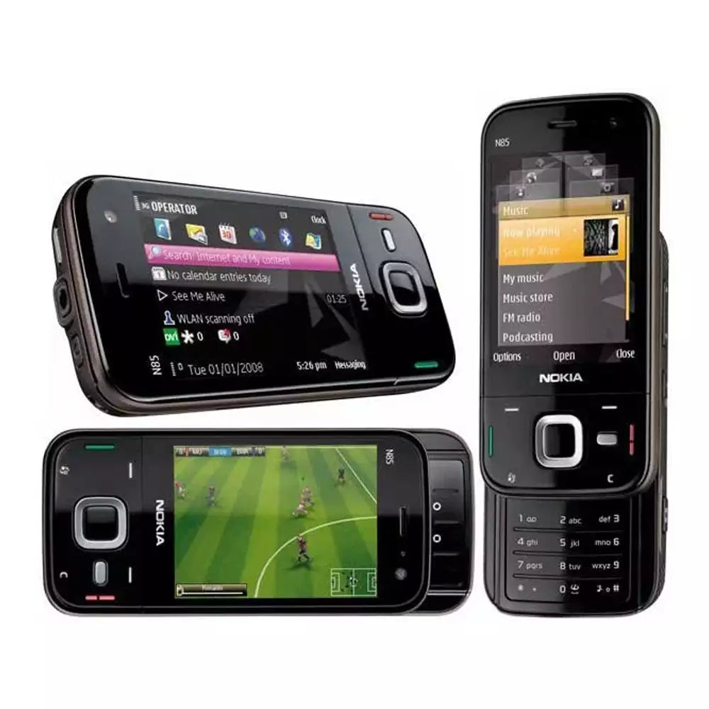 (Pre-Owned, Very Good) Nokia N85 Dual Slider Phone With AMOLED Display and 5MP AF Camera (Black) (90 Days Warranty)