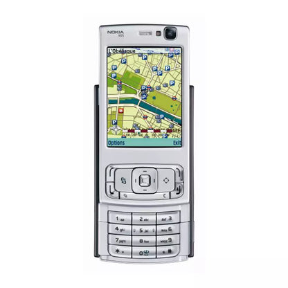 (Pre-Owned, Excellent) Nokia N95 With 5MP Autofocus Carl Zeiss Camera (Silver/Burgundy) (With New Housing) (90 Days Warranty)