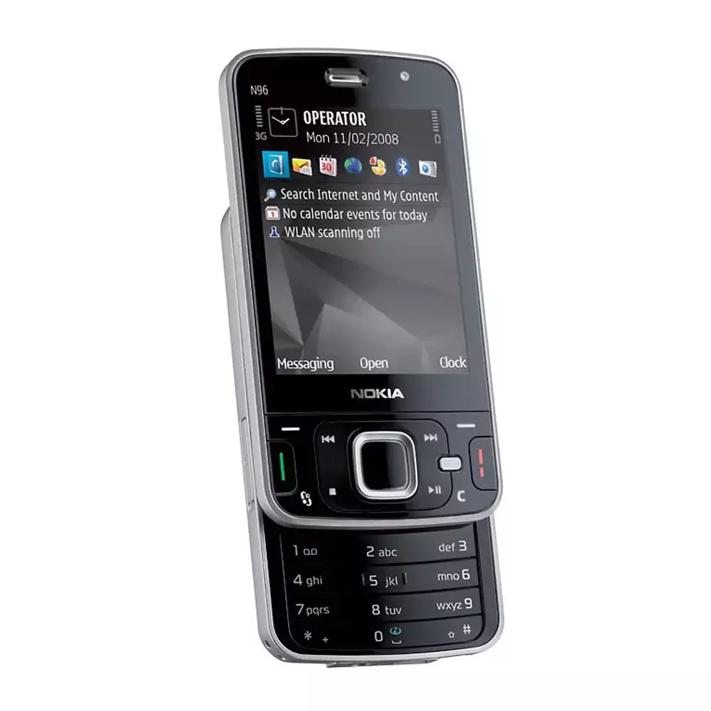 (Pre-Owned, Very Good) Nokia N96 Dual Slider Symbian Smartphone with 5MP Carl Zeiss Camera (16GB) (Black) (90 Days Warranty)