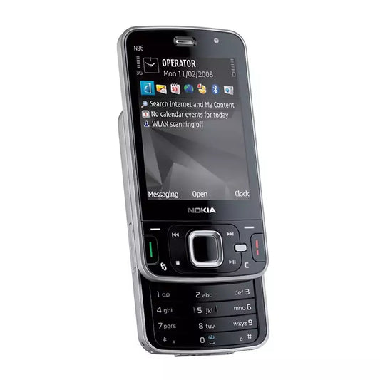 (Pre-Owned, Good) Nokia N96 Dual Slider Symbian Smartphone with 5MP Carl Zeiss Camera (16GB) (Black) (90 Days Warranty)