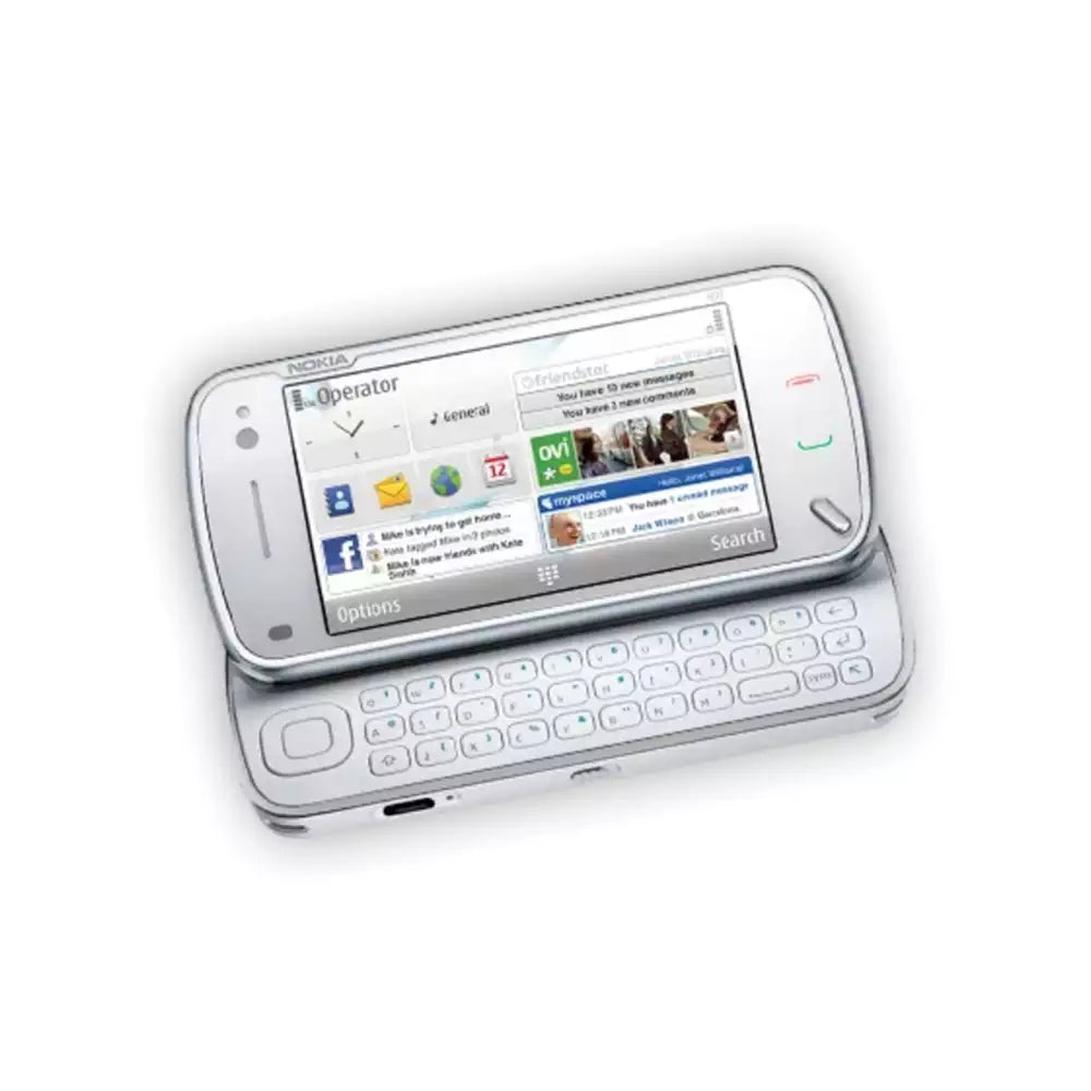 (Pre-Owned, Very Good) Nokia N97 Symbian Touch Smartphone With Slide-Out QWERTY Keyboard and 5MP Carl Zeiss Camera (32GB) (White) (90 Days Warranty)