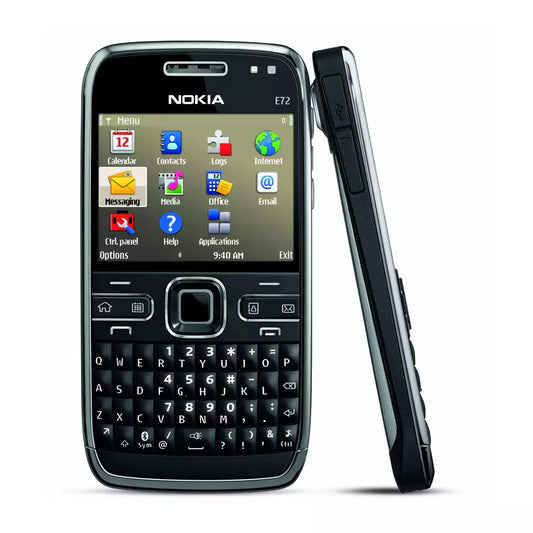 (Pre-Owned, Very Good) Nokia E72, 5MP Camera, Optical Trackpad, QWERTY Keyboard (Black) (FM Radio) (60 Days Warranty)