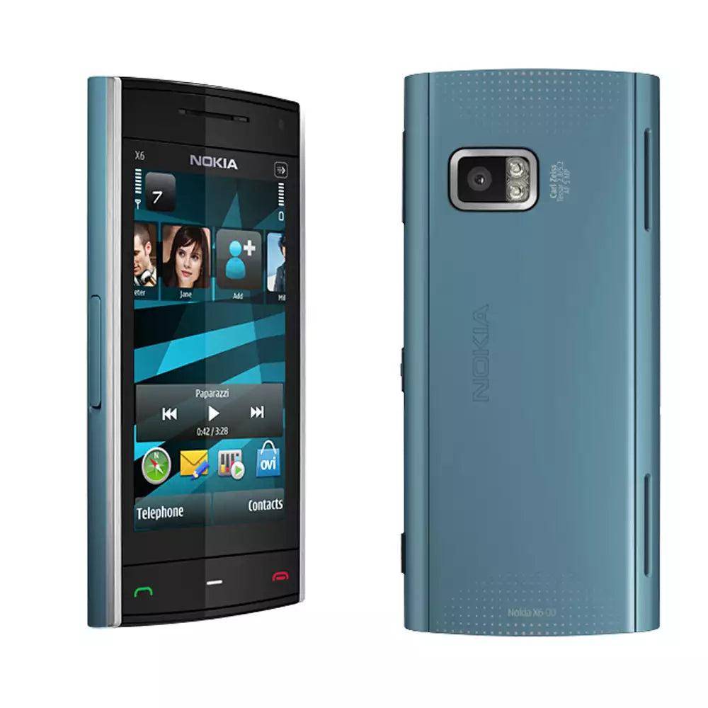 (Pre-Owned, Good) Nokia X6 Symbian Smartphones With 5MP Camera and Touch Display (8GB) (Blue) (60 Days Warranty)