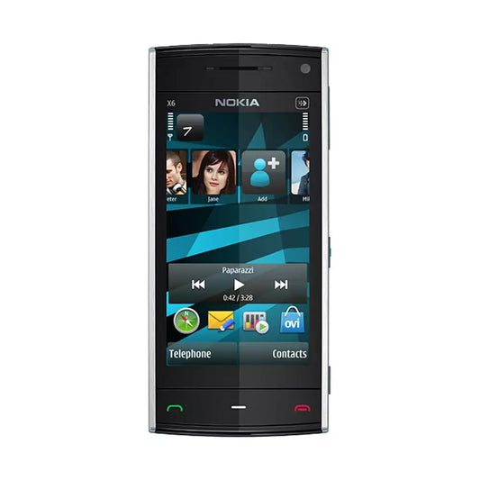 (Pre-Owned, Good) Nokia X6 Symbian Smartphones With 5MP Camera and Touch Display (8GB) (Blue) (60 Days Warranty)