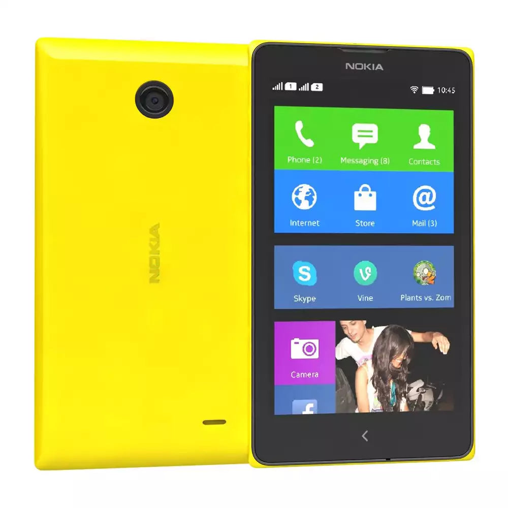 (Open Box) Nokia X "First Nokia Android Smartphone" (Yellow) (120 Days Warranty) (Comes With Original Box and Accessories)