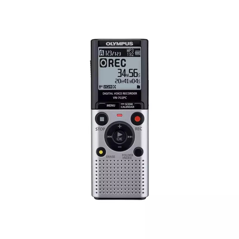 (Pre-Owned, Good) Olympus VN-702PC Digital Voice Recorder (2GB) (Silver and Black) (90 Days Warranty)