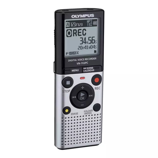 (Pre-Owned, Good) Olympus VN-702PC Digital Voice Recorder (2GB) (Silver and Black) (90 Days Warranty)