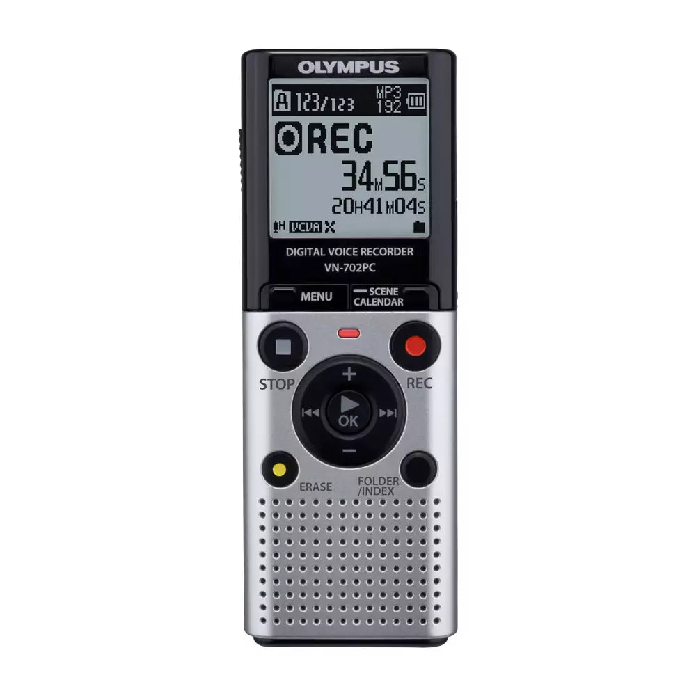 (Pre-Owned, Good) Olympus VN-702PC Digital Voice Recorder (2GB) (Silver and Black) (90 Days Warranty)