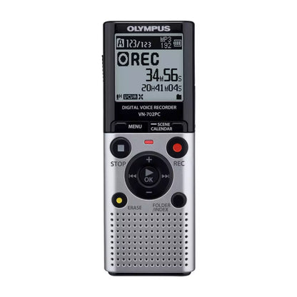 (Pre-Owned, Good) Olympus VN-702PC Digital Voice Recorder (2GB) (Silver and Black) (90 Days Warranty)