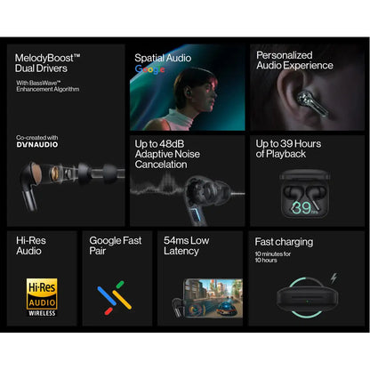 (Open Box Condition) OnePlus Buds Pro 2 Bluetooth Truly Wireless in Ear Earbuds with Spatial Audio Dynamic Head Tracking, Dynaudio, Adaptive Noise Cancellation, 40Hrs Battery (Black, Green)
