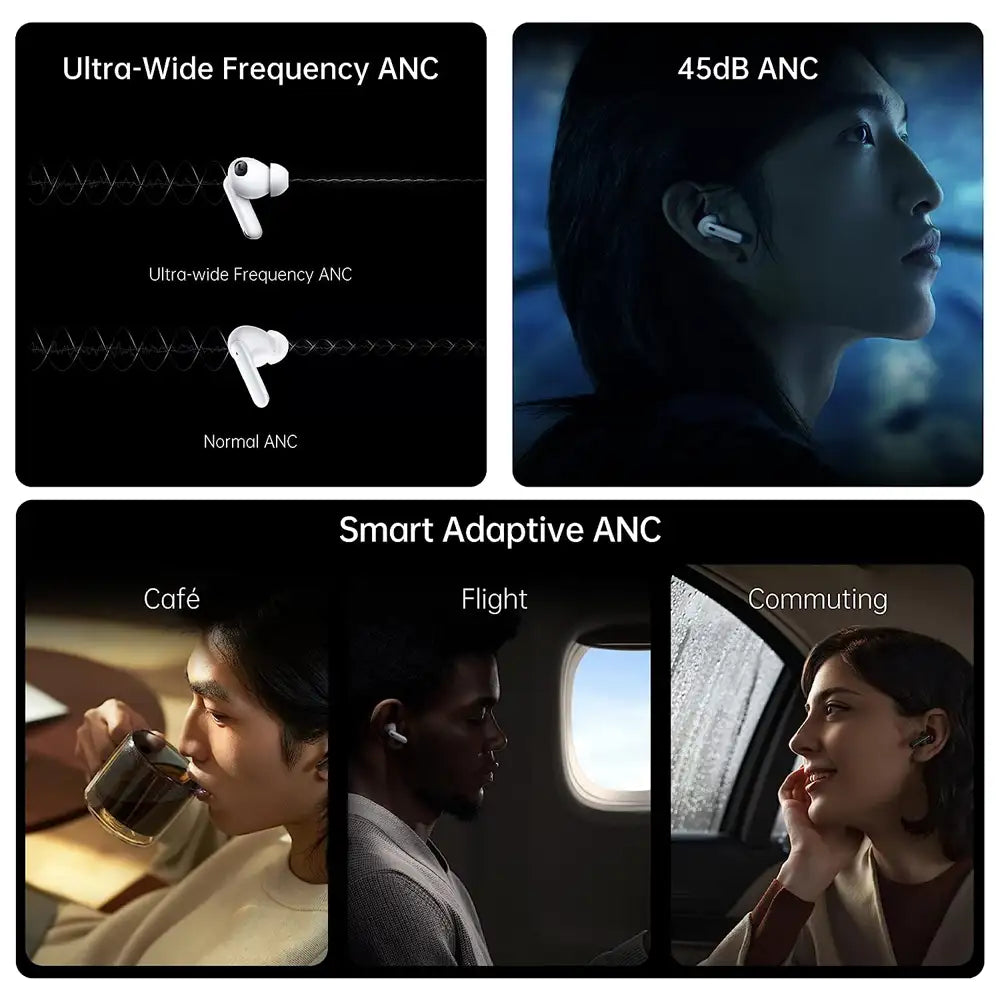 (Open Box) Oppo Enco X2 with Active Noise Cancellation, Triple Mic for Better Calls, Coaxial Dual-Driver for Deep bass Bluetooth Headset (White) (60 Days Warranty)