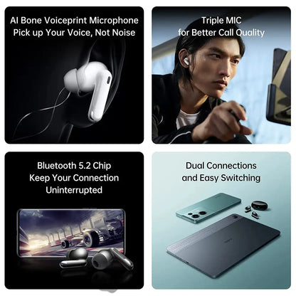(Open Box) Oppo Enco X2 with Active Noise Cancellation, Triple Mic for Better Calls, Coaxial Dual-Driver for Deep bass Bluetooth Headset (White) (60 Days Warranty)