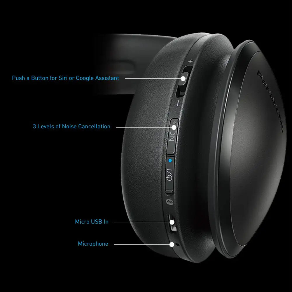 (Pre-Owned, Good) Panasonic Premium Hi-Res Wireless Headphones (RP-HD605N-K) Noise Cancelling Bluetooth Over The Ear Headphone (Black) (60 Days Warranty)
