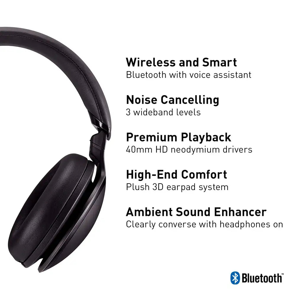 (Pre-Owned, Good) Panasonic Premium Hi-Res Wireless Headphones (RP-HD605N-K) Noise Cancelling Bluetooth Over The Ear Headphone (Black) (60 Days Warranty)
