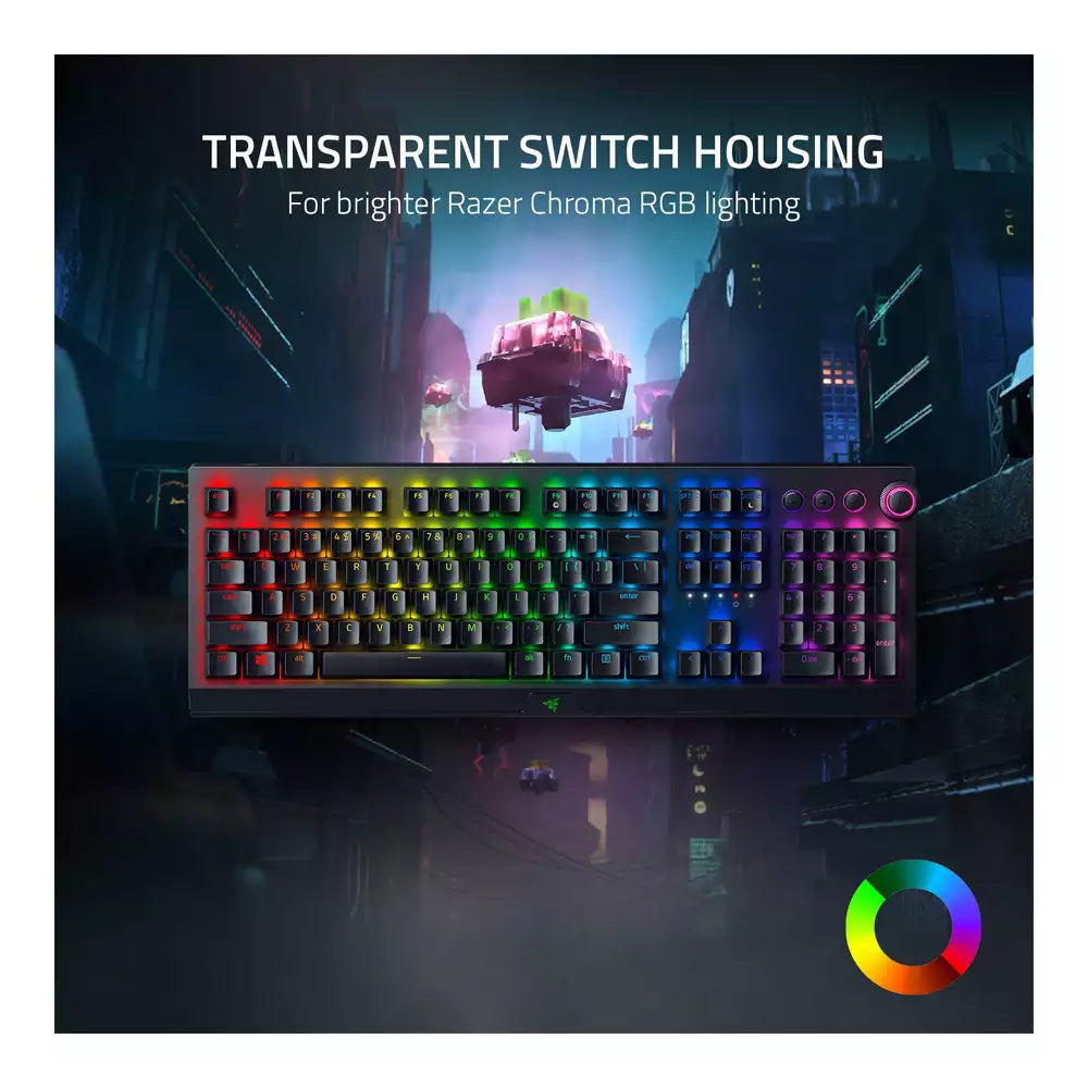 (Open Box) Razer BlackWidow V3 Pro Mechanical Wireless Gaming Keyboard With (Green Mechanical Switches/Yellow Mechanical Switches), Chroma RGB Lighting (Black) (12 Months Warranty)