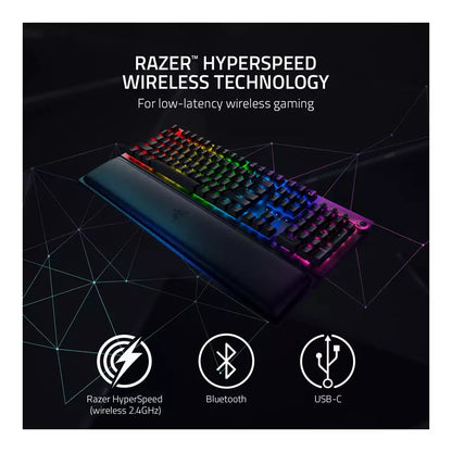 (Open Box) Razer BlackWidow V3 Pro Mechanical Wireless Gaming Keyboard With (Green Mechanical Switches/Yellow Mechanical Switches), Chroma RGB Lighting (Black) (12 Months Warranty)