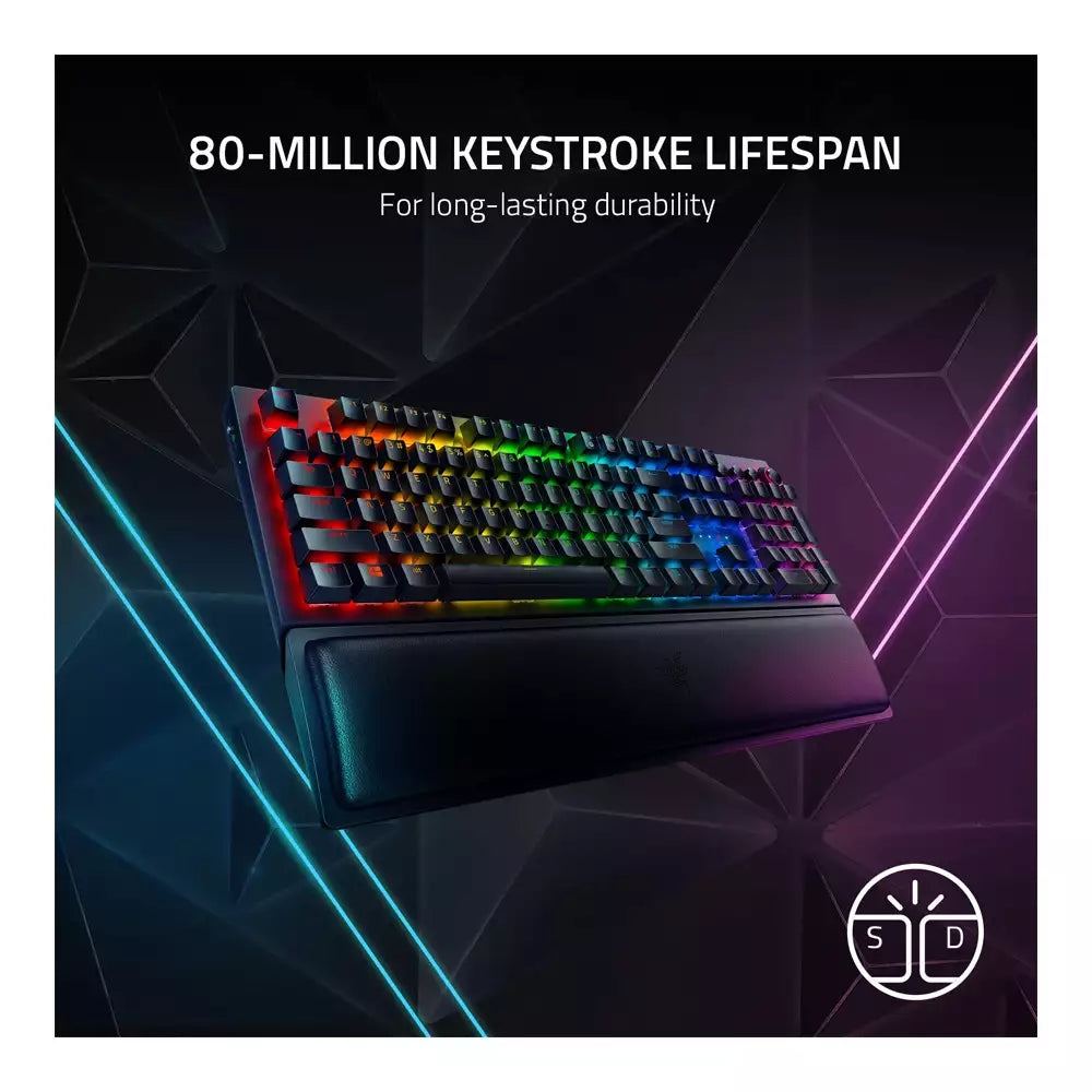(Open Box) Razer BlackWidow V3 Pro Mechanical Wireless Gaming Keyboard With (Green Mechanical Switches/Yellow Mechanical Switches), Chroma RGB Lighting (Black) (12 Months Warranty)