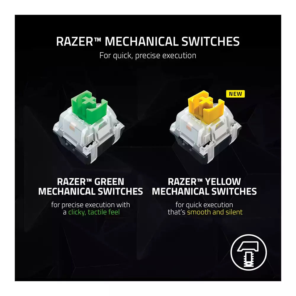 (Open Box) Razer BlackWidow V3 Pro Mechanical Wireless Gaming Keyboard With (Green Mechanical Switches/Yellow Mechanical Switches), Chroma RGB Lighting (Black) (12 Months Warranty)