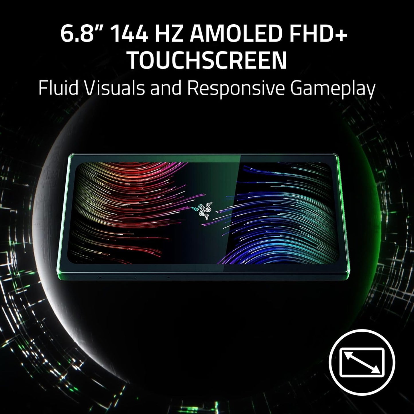 (Open Box Condition) Razer Edge Android Gaming Handheld with Kishi V2 Pro Controller, 144Hz AMOLED Display (Black) (120 Days Warranty)