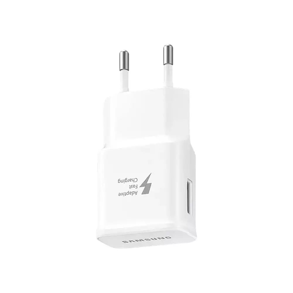 (Pre-Owned, Very Good) Samsung 15W Adaptive Fast Charging USB-A Power Adapter + 1M USB-C and 1M Micro-USB Cable Combo (White) (60 Days Warranty)