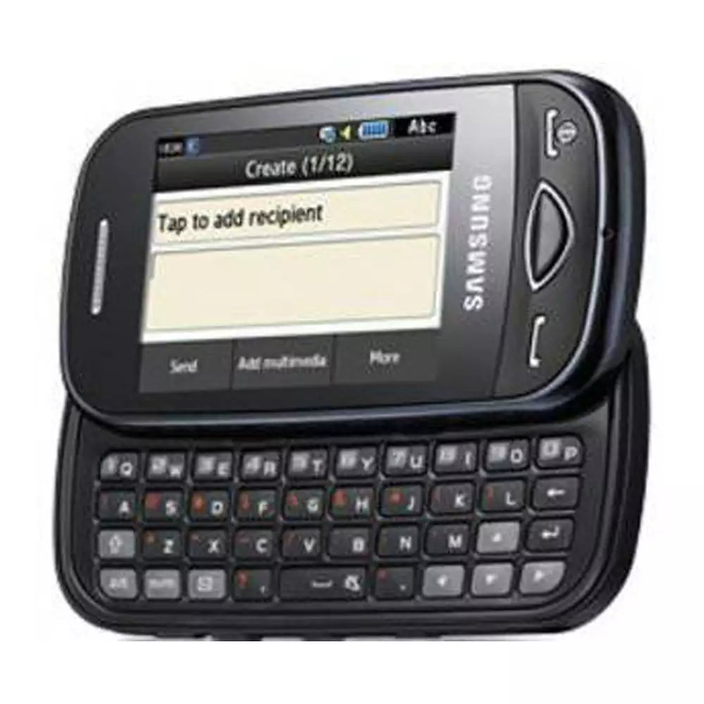 (Pre-Owned, Good) Samsung Corby Plus (B3410) With Slide-Out QWERTY keyboard (Black) (90 Days Warranty)
