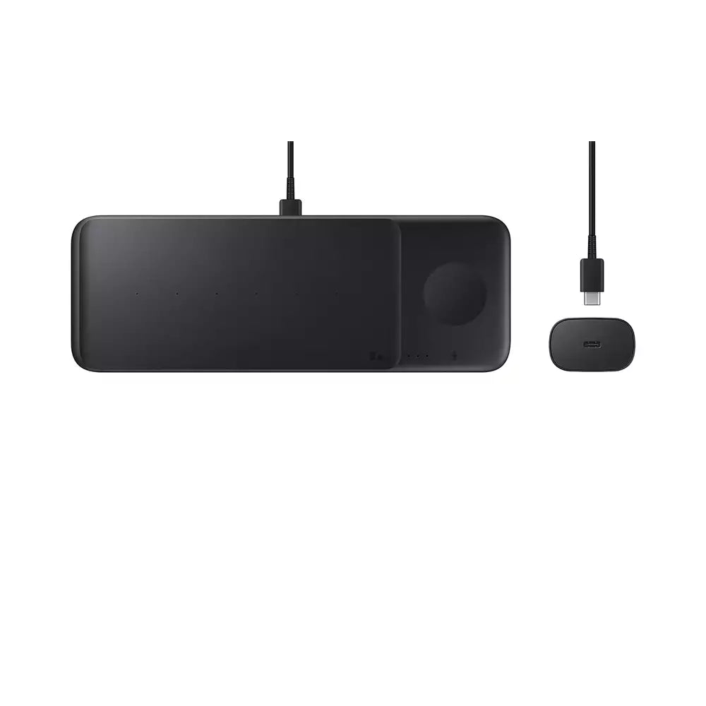 (Pre-Owned, Very Good) Samsung Fast Wireless Charger Trio Pad 9W, Qi Wireless Charger , Charge Up To 3 Devices At Once Compatible For Galaxy Smartphones, iPhones, Earphones and Watches (Black) (90 Days Warranty)