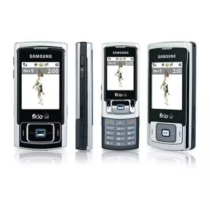 (Pre-Owned, Good) Samsung SGH-F266 Slider Phone With Stainless Build, 2MP Camera (Silver and Black) (90 Days Warranty) (Works Only With Vi SIM Card) + Retro Samsung Eaphones