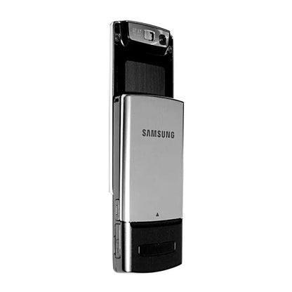 (Pre-Owned, Good) Samsung SGH-F266 Slider Phone With Stainless Build, 2MP Camera (Silver and Black) (90 Days Warranty) (Works Only With Vi SIM Card) + Retro Samsung Eaphones