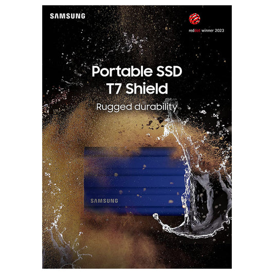 (Open Box Condition) Samsung T7 Shield Portable SSD 1TB, USB 3.2 Gen2 External SSD, Up to 1,050MB/s (1TB) (Blue) (24 Months Warranty)
