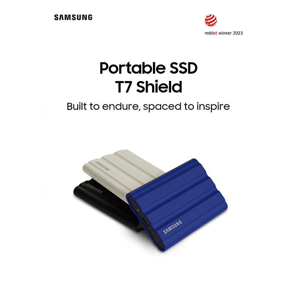 (Open Box Condition) Samsung T7 Shield Portable SSD 1TB, USB 3.2 Gen2 External SSD, Up to 1,050MB/s (1TB) (Blue) (24 Months Warranty)