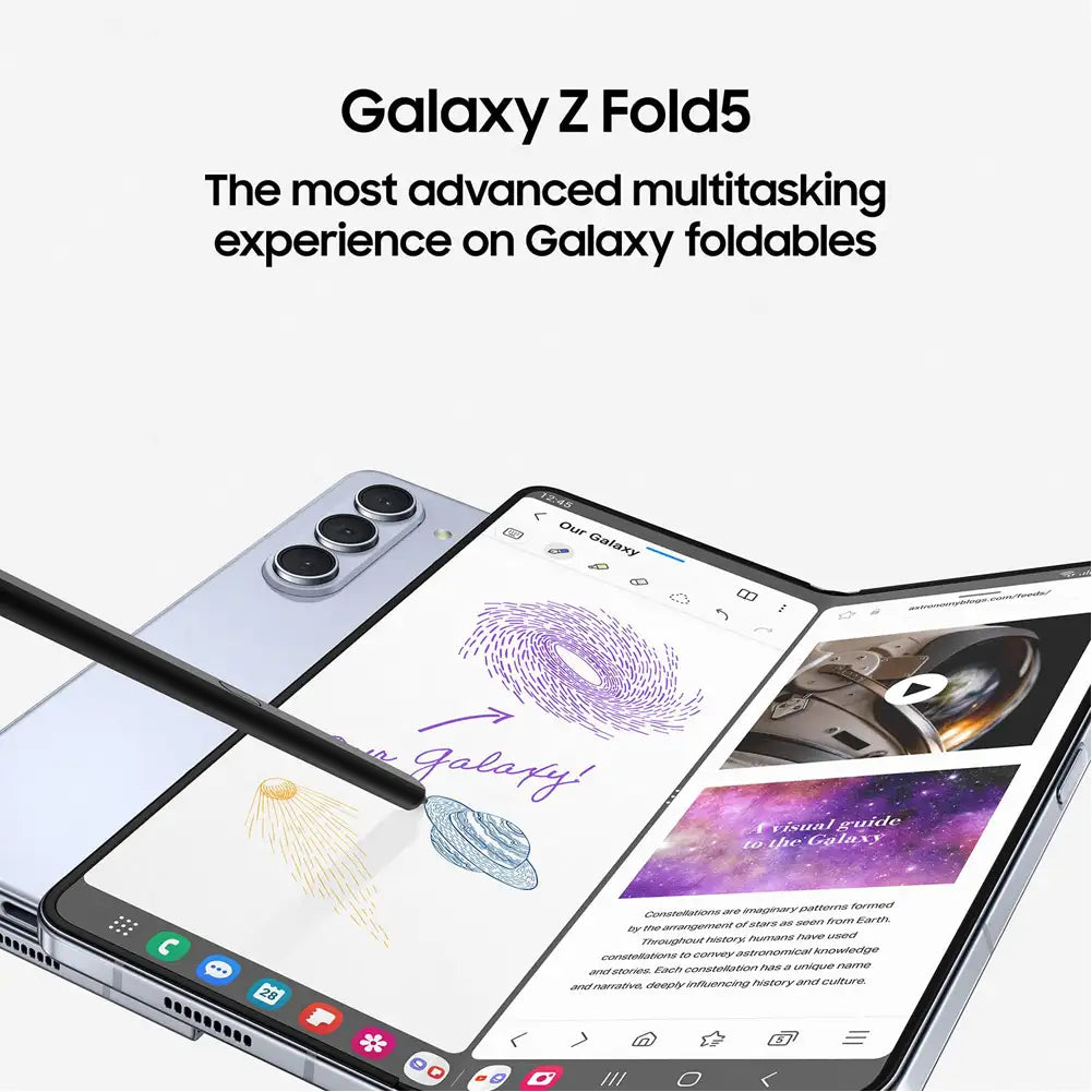 (Pre-Owned) Samsung Galaxy Z Fold5 5G (12GB RAM, 256GB Storage) (Phantom Black, Cream)
