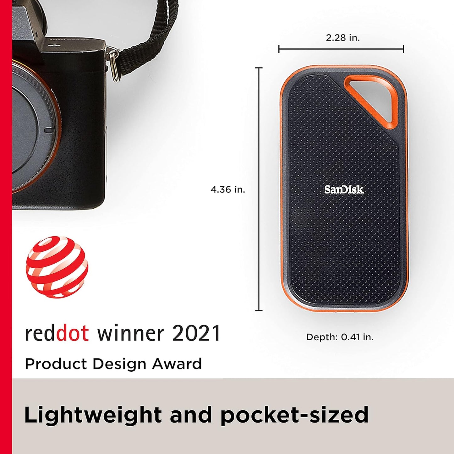 (Open Box) Sandisk Extreme Pro 1TB Portable External SSD, Up to 2000MB/s, USB-C, IP65 Water & Dust Resistant, 3m Drop Protection, Metal Enclosure, PC, Mac & Smartphone Compatible (1TB) (48 Months Warranty)