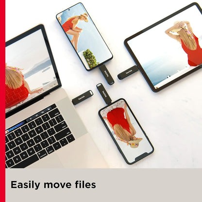 (Open Box Condition) SanDisk iXpand Luxe 128GB For iPhone, iPad Pro, Mac, Windows, Android and Other Devices (Gray)