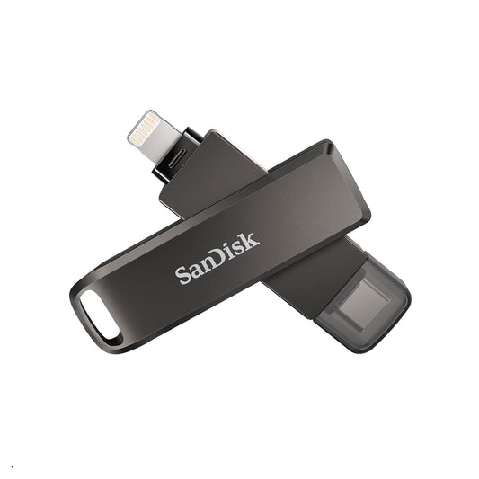 (Open Box Condition) SanDisk iXpand Luxe 128GB For iPhone, iPad Pro, Mac, Windows, Android and Other Devices (Gray)