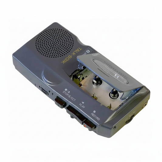 (Pre-Owned, Very Good) Sanyo TRC-520M Micro Cassette Player With Audio Recorder (2 Micro Cassettes Included) (Gray) (60 Days Warranty)
