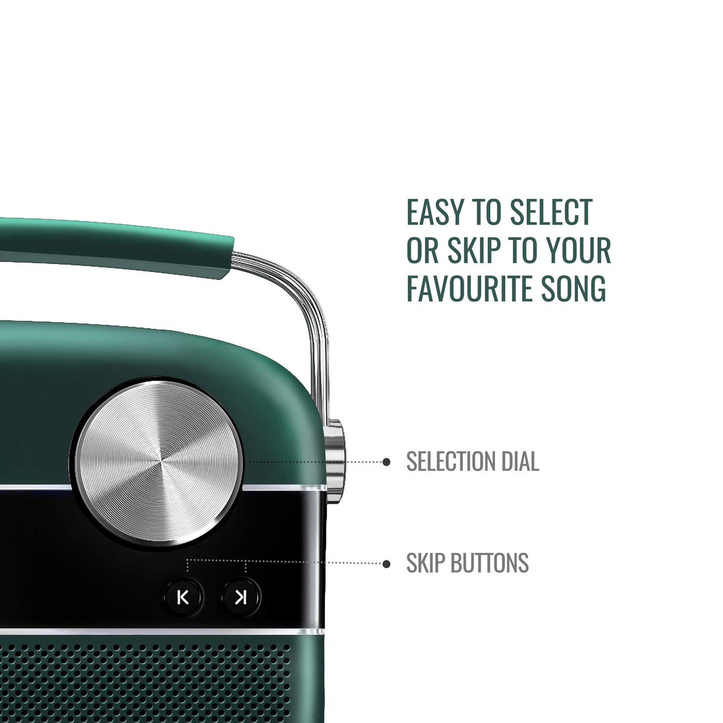 (Open Box) Saregama Carvaan 2.0 with 5000 Preloaded Hindi Songs, FM/BT/AUX/Wi-Fi (Green, Black) (3 Months Warranty)