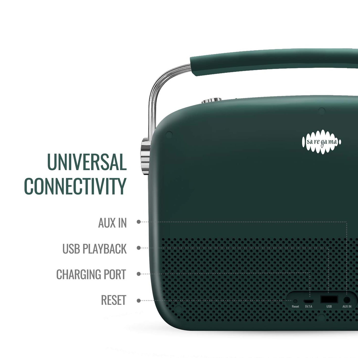 (Open Box) Saregama Carvaan 2.0 with 5000 Preloaded Hindi Songs, FM/BT/AUX/Wi-Fi (Green, Black) (3 Months Warranty)